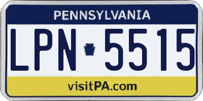 PA license plate LPN5515