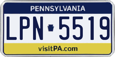 PA license plate LPN5519
