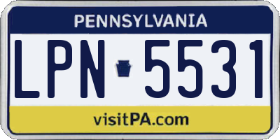 PA license plate LPN5531