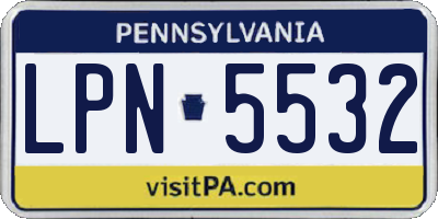 PA license plate LPN5532