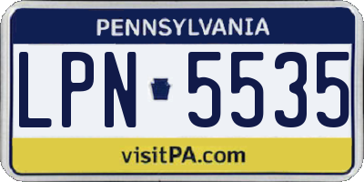PA license plate LPN5535