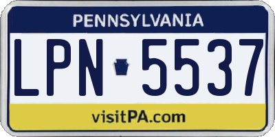 PA license plate LPN5537