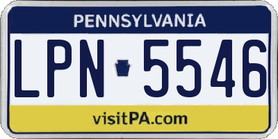 PA license plate LPN5546