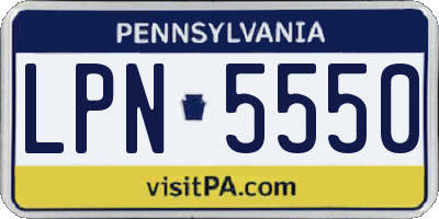 PA license plate LPN5550