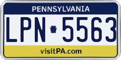 PA license plate LPN5563