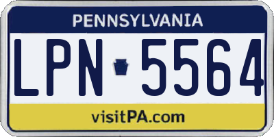 PA license plate LPN5564