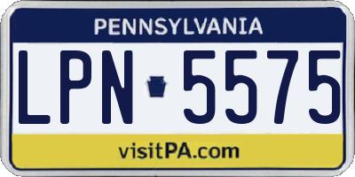 PA license plate LPN5575