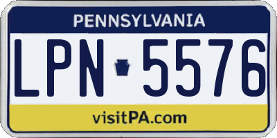 PA license plate LPN5576