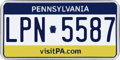PA license plate LPN5587