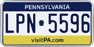 PA license plate LPN5596
