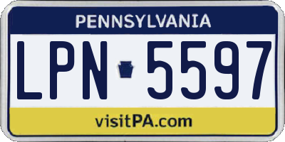 PA license plate LPN5597