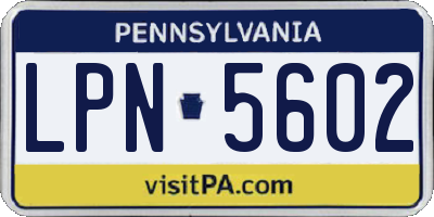 PA license plate LPN5602