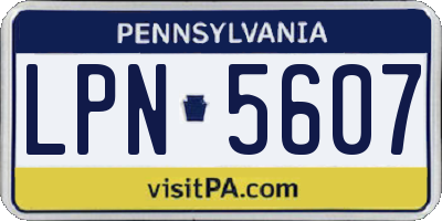 PA license plate LPN5607