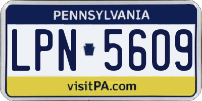 PA license plate LPN5609