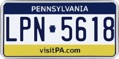 PA license plate LPN5618