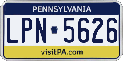 PA license plate LPN5626