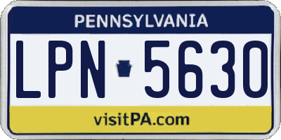 PA license plate LPN5630