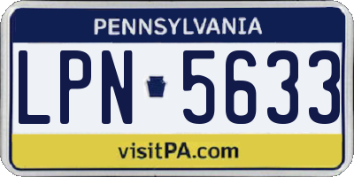PA license plate LPN5633