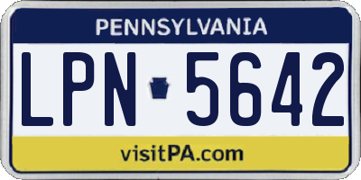 PA license plate LPN5642