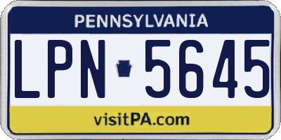 PA license plate LPN5645