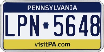 PA license plate LPN5648