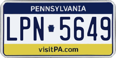 PA license plate LPN5649