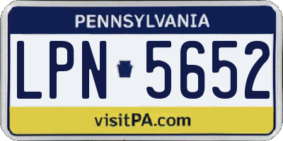 PA license plate LPN5652