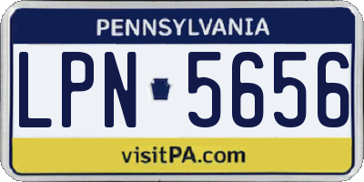 PA license plate LPN5656