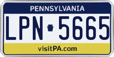 PA license plate LPN5665