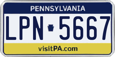 PA license plate LPN5667