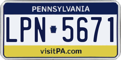 PA license plate LPN5671