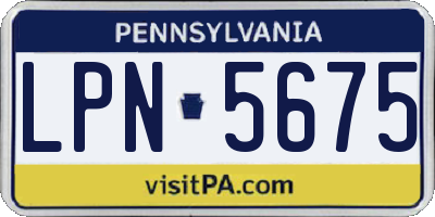 PA license plate LPN5675