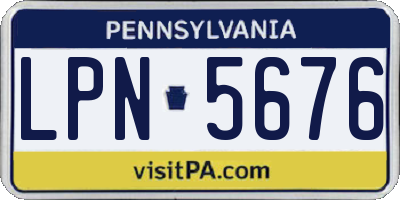 PA license plate LPN5676