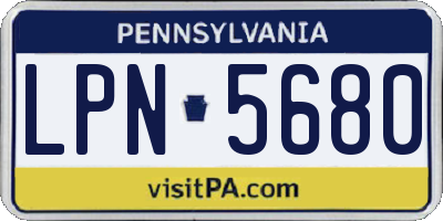 PA license plate LPN5680
