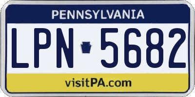 PA license plate LPN5682