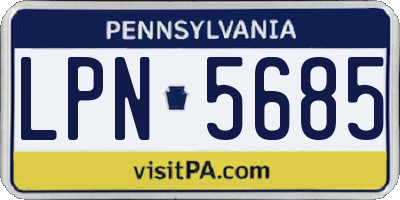 PA license plate LPN5685