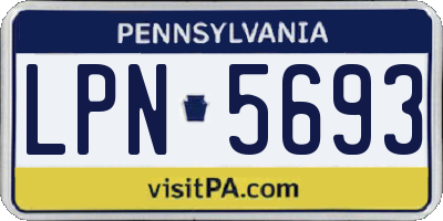 PA license plate LPN5693