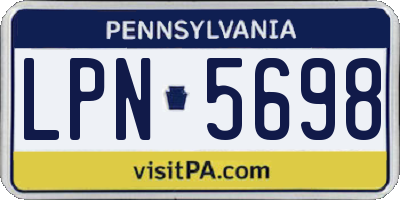 PA license plate LPN5698