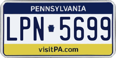 PA license plate LPN5699