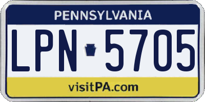PA license plate LPN5705