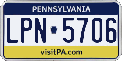 PA license plate LPN5706