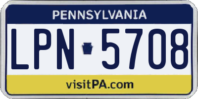 PA license plate LPN5708