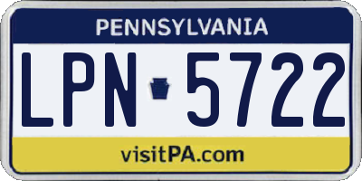 PA license plate LPN5722
