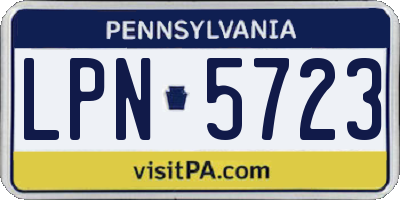 PA license plate LPN5723