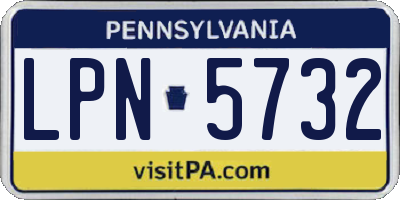 PA license plate LPN5732