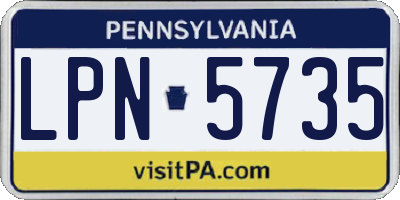 PA license plate LPN5735