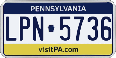 PA license plate LPN5736