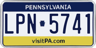 PA license plate LPN5741