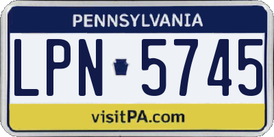 PA license plate LPN5745