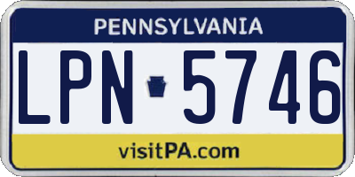 PA license plate LPN5746